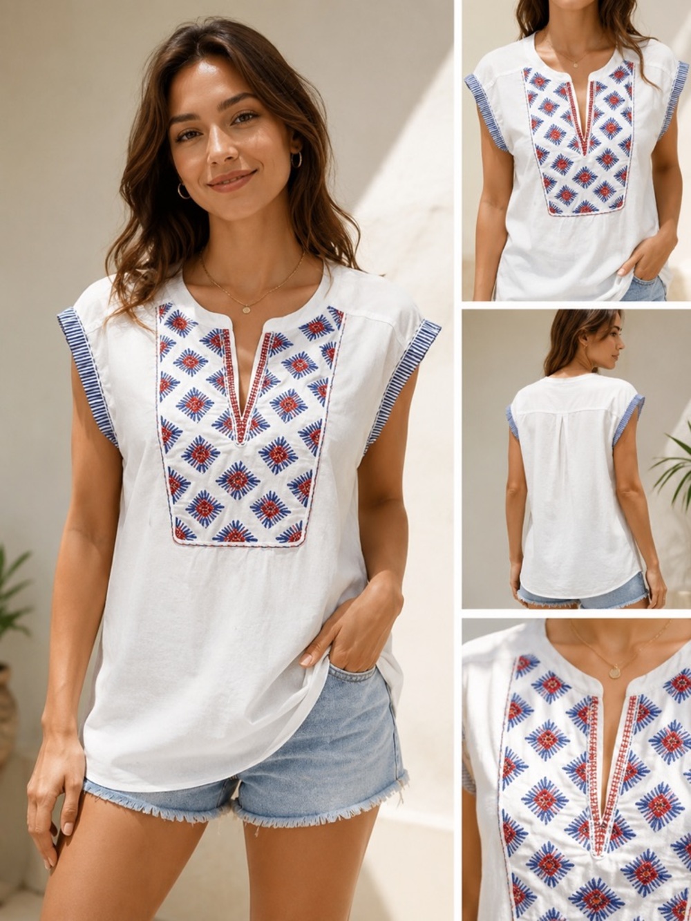 J Crew Linen blend boho top size 10